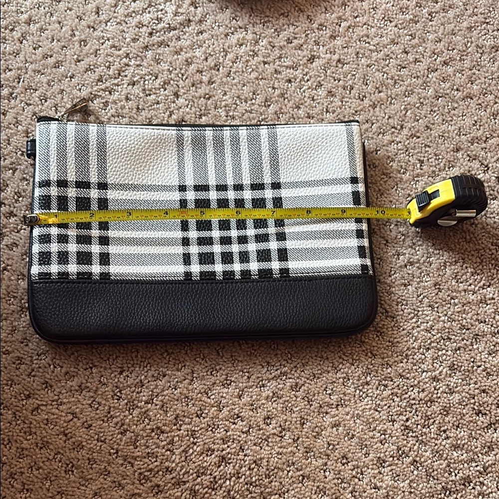 Plaid Black and White Clutch